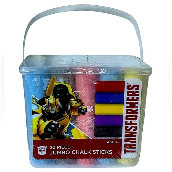 Transformers Jumbo Sidewalk Chalk Tub 20 Sticks by Hasbro - Picture 2 of 13